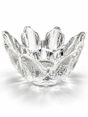 Vintage Scandinavian Art Glass Lotus Candleholder